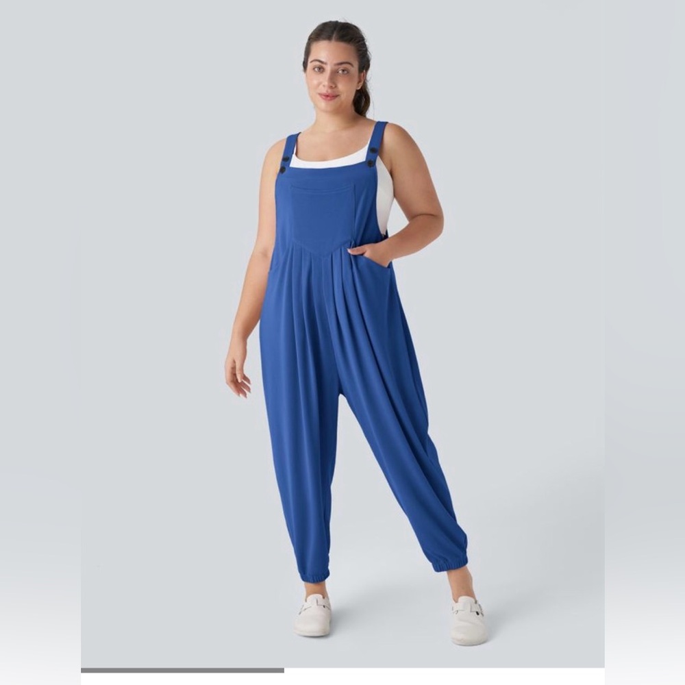 Halara Adjustable Strap Waffle Jogger Overalls